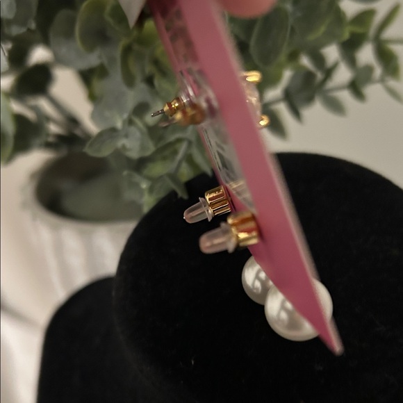 Kate Spade Gold and Crystal Pearl Earrings NWT - Picture 3 of 4